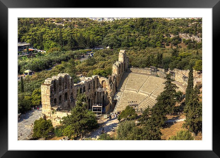 Odeon of Herodes Atticus Framed Mounted Print by Tom Gomez