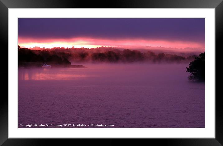Sunrise on Lough Erne Framed Mounted Print by John McCoubrey