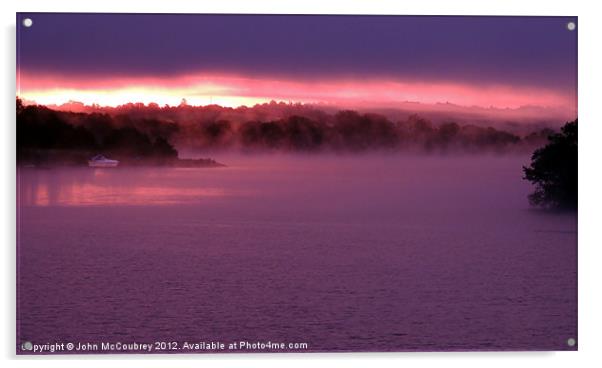 Sunrise on Lough Erne Acrylic by John McCoubrey