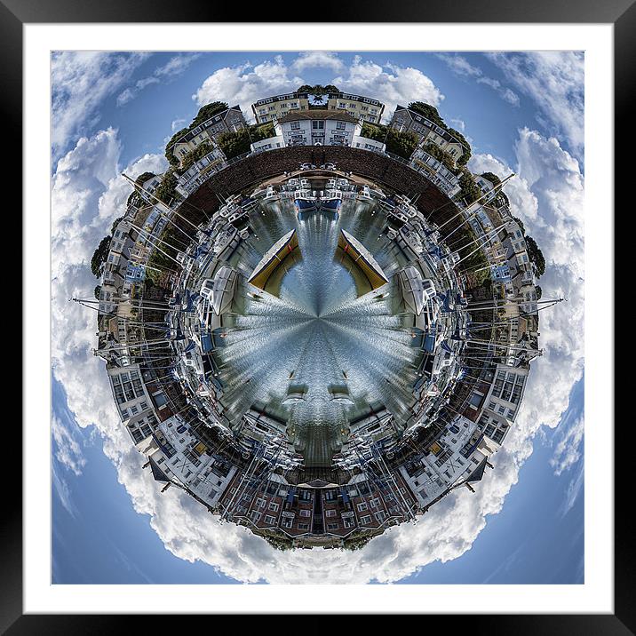 Paignton Harbor Mini Planet. Framed Mounted Print by Louise Wagstaff
