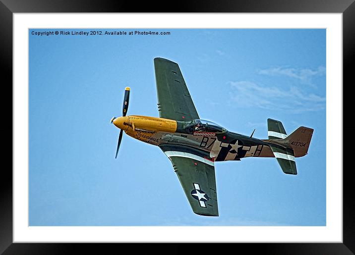 P51 mustang Framed Mounted Print by Rick Lindley