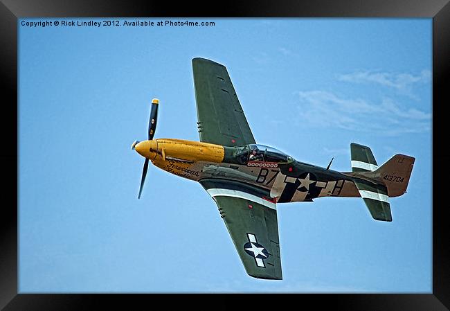 P51 mustang Framed Print by Rick Lindley