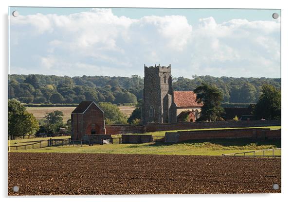 Letheringham church Acrylic by Will Black