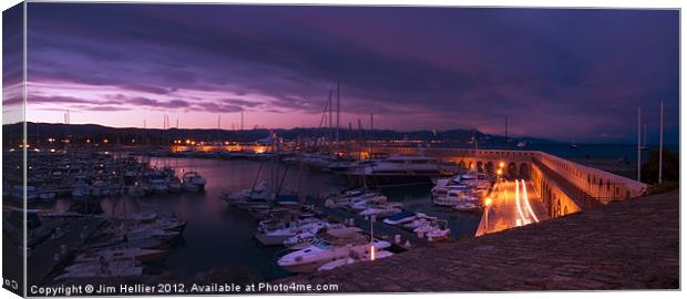 Antibes Sunset Canvas Print by Jim Hellier