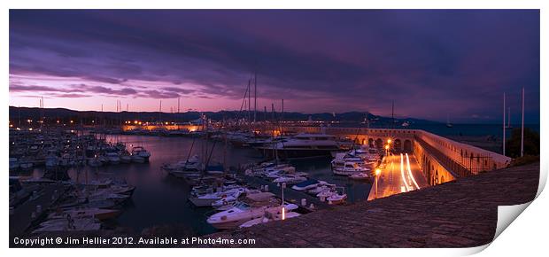 Antibes Sunset Print by Jim Hellier