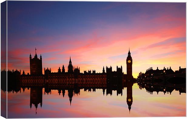Westminster Reflections Canvas Print by Sandi-Cockayne ADPS