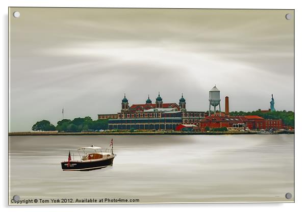 DOCKED AT ELLIS ISLAND Acrylic by Tom York