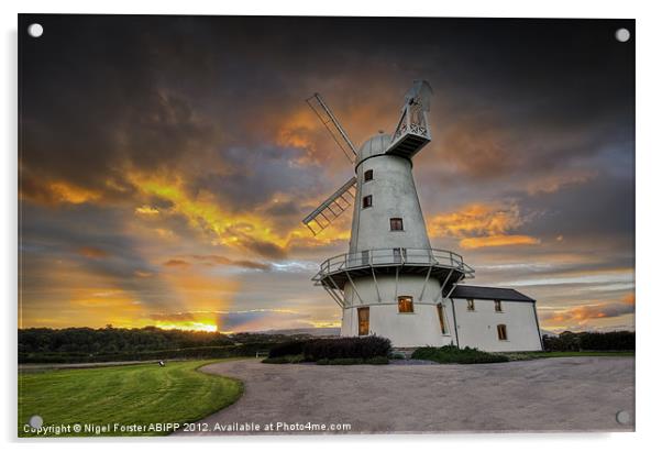 Llancayo Windmill Acrylic by Creative Photography Wales
