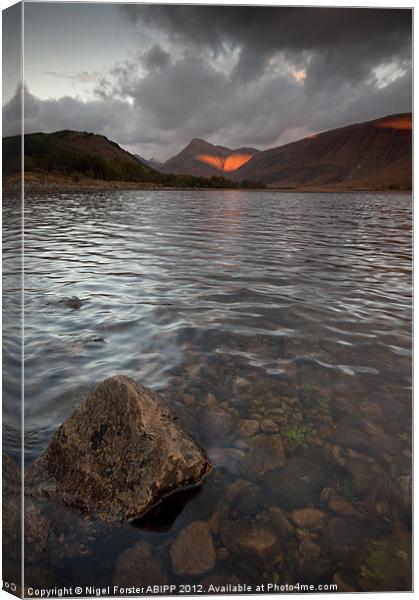 Loch Etive last light Canvas Print by Creative Photography Wales
