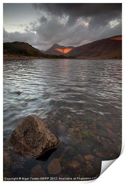 Loch Etive last light Print by Creative Photography Wales