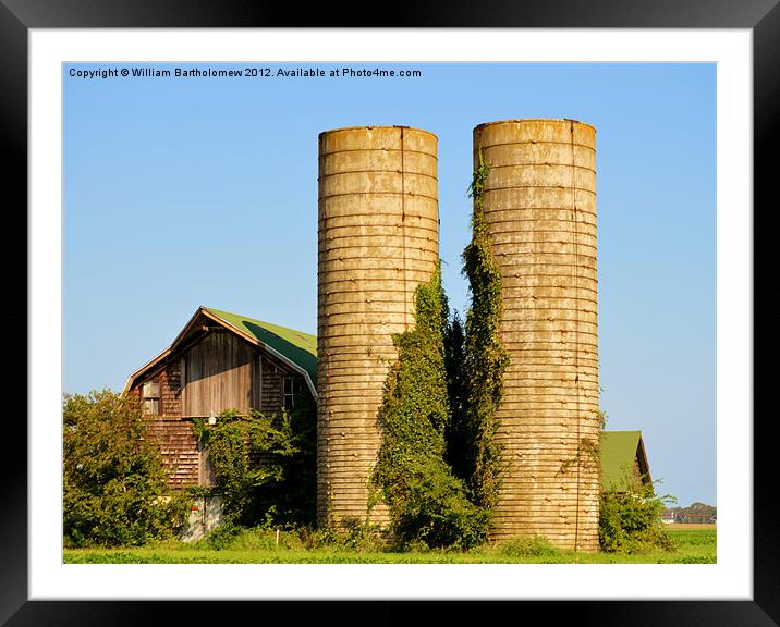Two Silos Framed Mounted Print by Beach Bum Pics