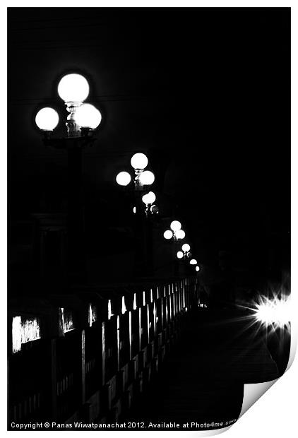 Lamp Posts Print by Panas Wiwatpanachat