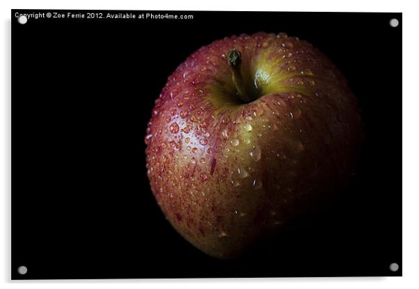 An Apple with Waterdrops Acrylic by Zoe Ferrie
