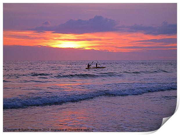 Kayaking Sunset Print by Susan Medeiros