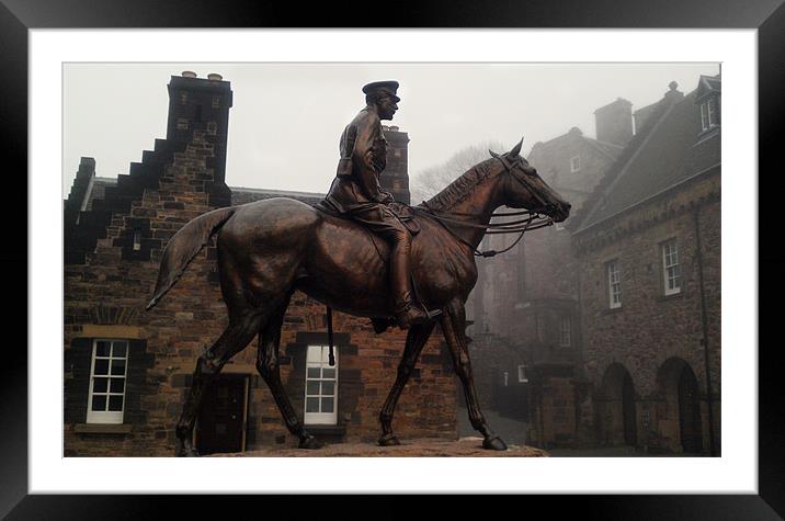 Earl Haig Horseman Edinburgh Castle Framed Mounted Print by rick jarvis