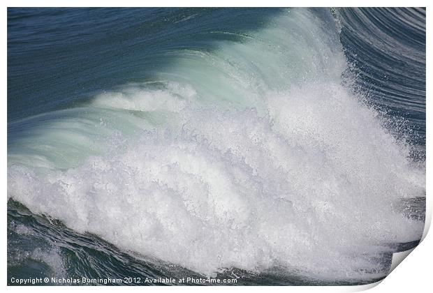 Surf in California Print by Nicholas Burningham
