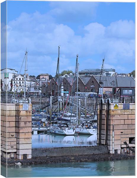 Through the Harbour Wall Canvas Print by Julie Ormiston