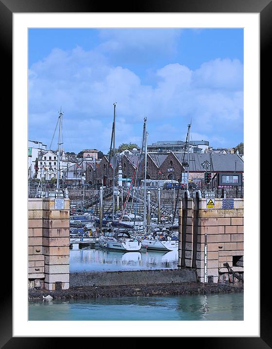 Through the Harbour Wall Framed Mounted Print by Julie Ormiston