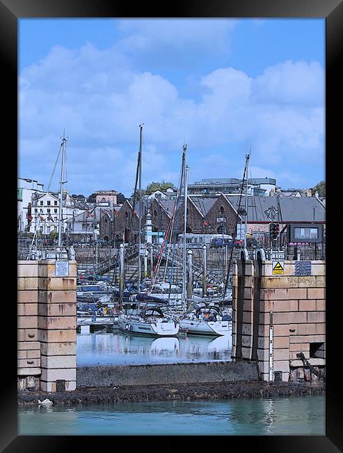 Through the Harbour Wall Framed Print by Julie Ormiston