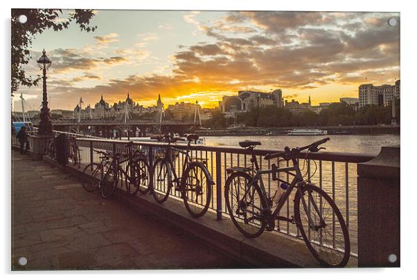 South Bank And Bicycles Acrylic by Clive Eariss