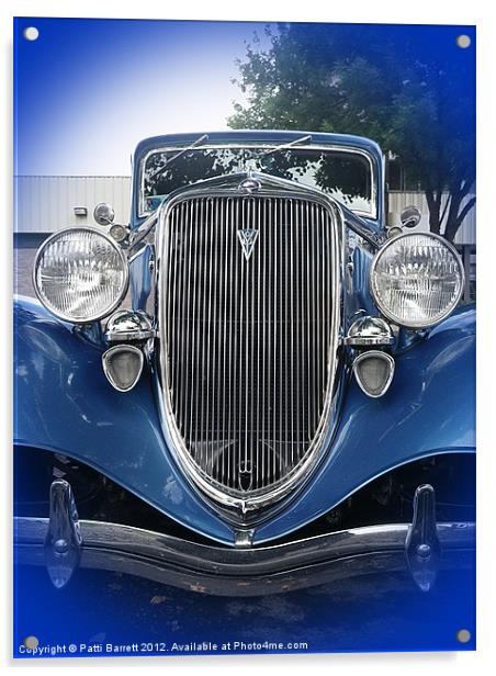 Ford Coupe vintage blue Acrylic by Patti Barrett