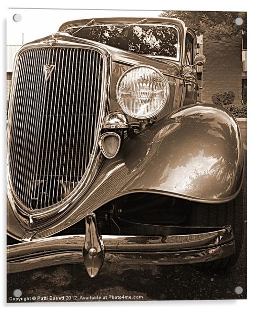 Vintage Ford in Sepia Acrylic by Patti Barrett