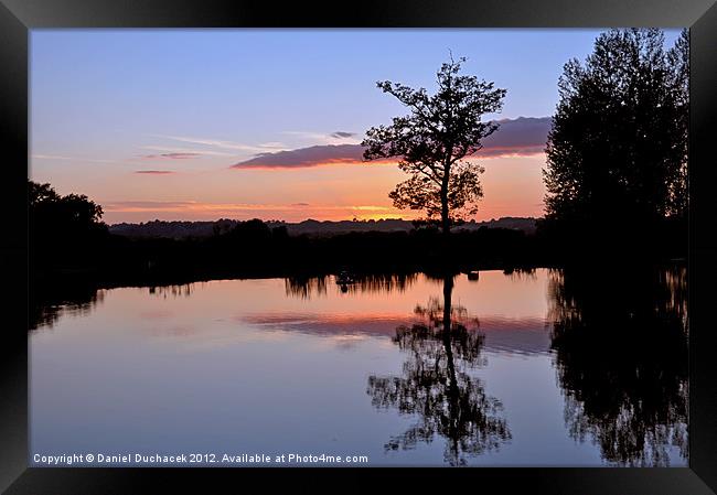 sunset and reflections Framed Print by Daniel Duchacek