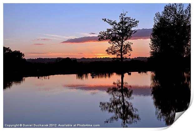 sunset and reflections Print by Daniel Duchacek