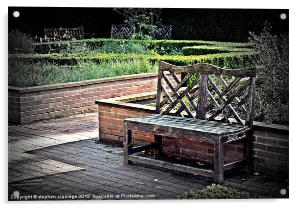 Park Bench Acrylic by stephen clarridge