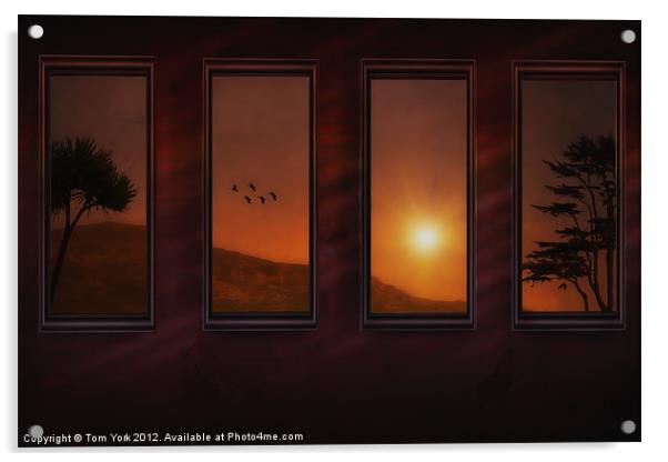 MOUNTAIN SUNSET Acrylic by Tom York