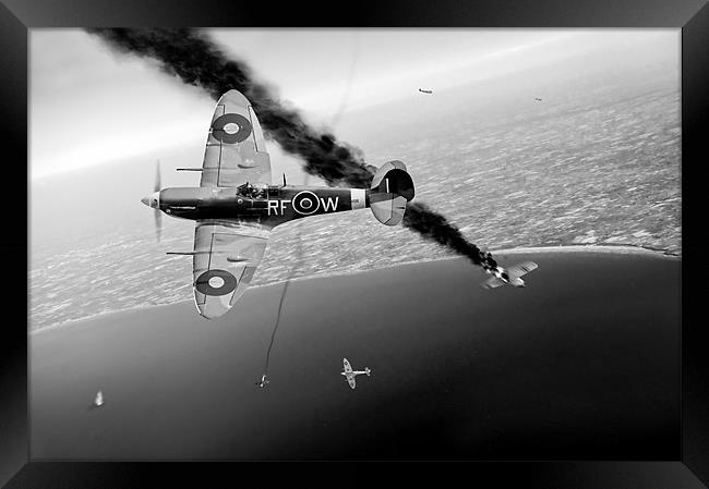 Spitfires in Channel dogfight Framed Print by Gary Eason