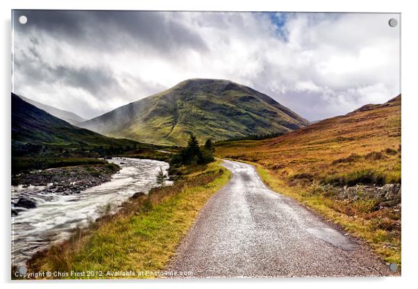 Road to Glen Coe Acrylic by Chris Frost