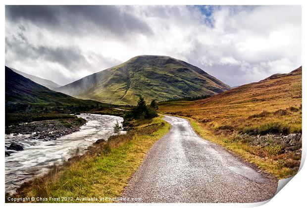 Road to Glen Coe Print by Chris Frost