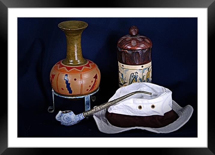 Still life with hat Framed Mounted Print by Jose Manuel Espigares Garc