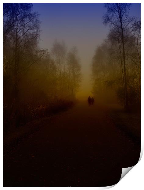 Walk towards misty life Print by Surajit Paul