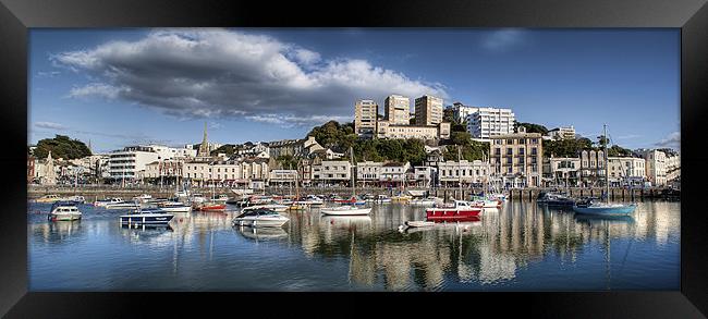 Torquay Harbor Panoramic Framed Print by Louise Wagstaff