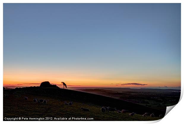 Raddon hilltop at dawn Print by Pete Hemington