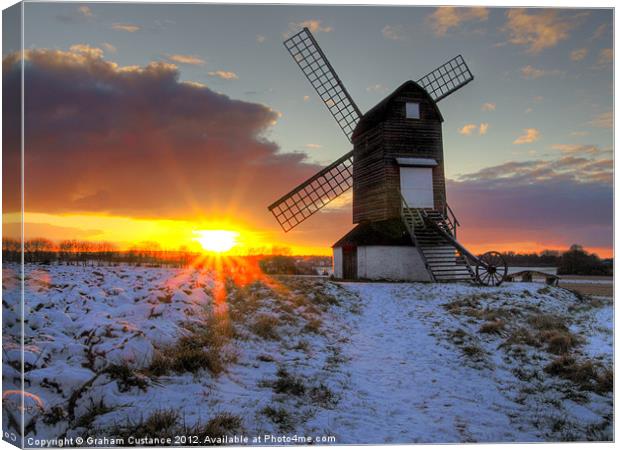 Winter Windmill Canvas Print by Graham Custance