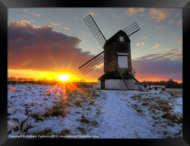 Winter Windmill Framed Print by Graham Custance