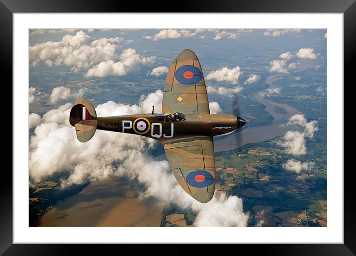 Battle of Britain Spitfire Framed Mounted Print by Gary Eason