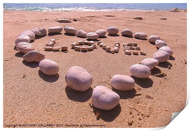 LOVE IN THE SAND Print by Anthony Kellaway