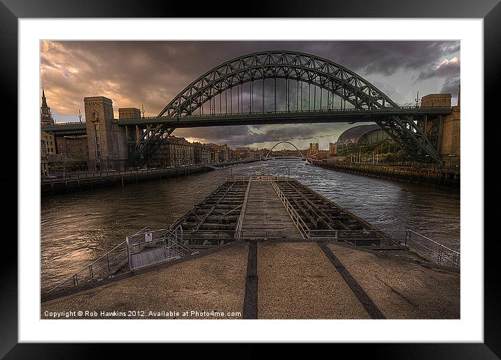 Bridges over the Tyne Framed Mounted Print by Rob Hawkins