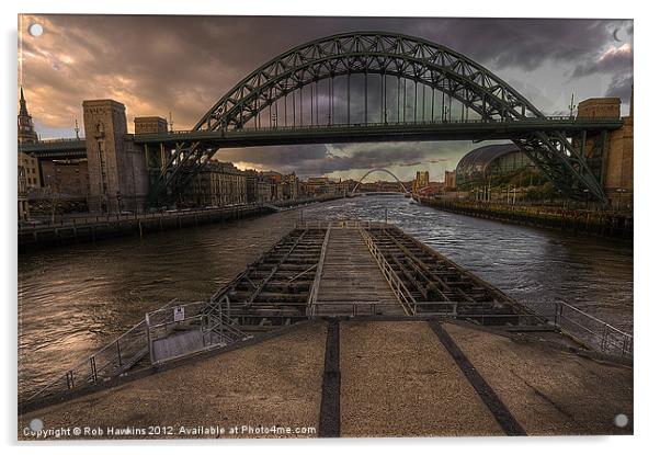 Bridges over the Tyne Acrylic by Rob Hawkins