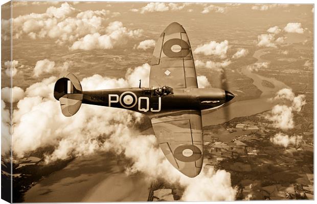 Battle of Britain Spitfire Canvas Print by Gary Eason