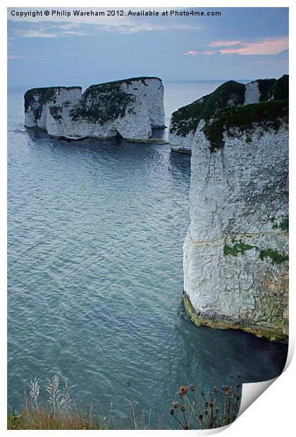Early at Old Harry Print by Phil Wareham