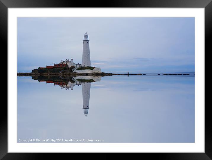 St Mary's Light House Framed Mounted Print by Elaine Whitby