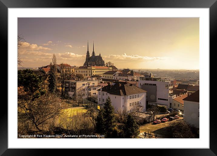 Skyline over Brno Framed Mounted Print by Rob Hawkins