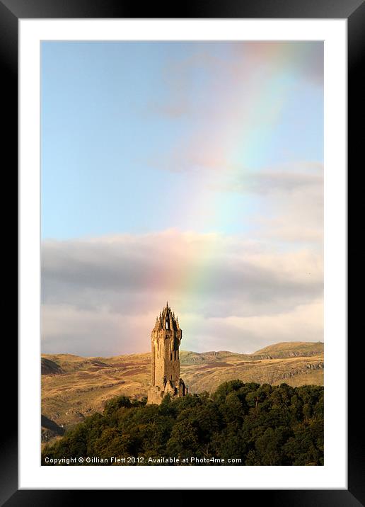Rainbow over Wallace Monument Framed Mounted Print by Gillian Flett
