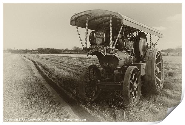 Showmans engine on the fields Print by Rob Lester