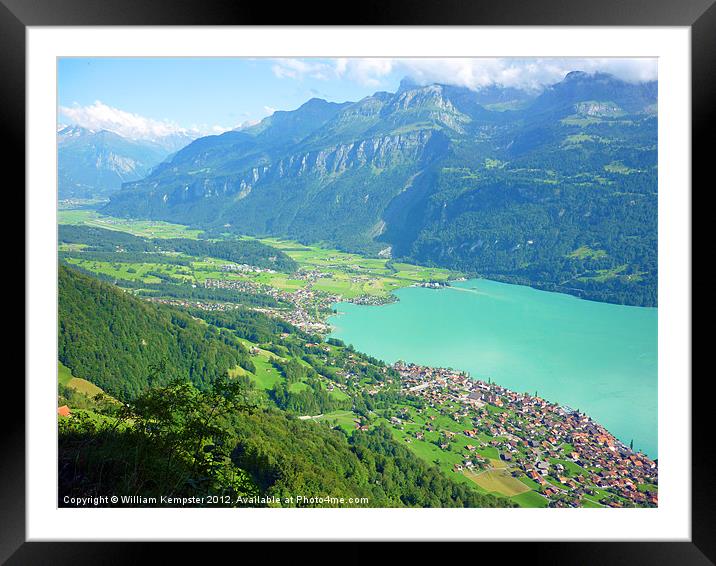 Brienz and Lake Brienz Framed Mounted Print by William Kempster